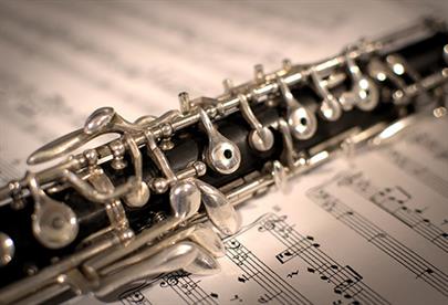 Oboe on sheet of music
